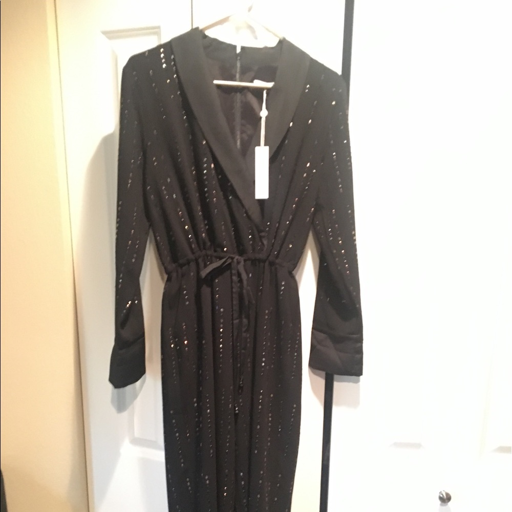 Trina Turk Celebration blk beaded jumpsuit sz 4 ๐ - Picture 11 of 11